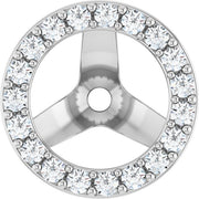 14K White 1/4 CTW Natural Diamond Halo-Style Earring Jackets