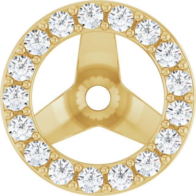 14K Yellow 1/5 CTW Natural Diamond Halo-Style Earring Jackets