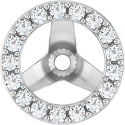 14K White 1/5 CTW Natural Diamond Halo-Style Earring Jackets