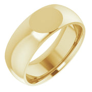 18K Yellow 8 mm Signet Band Size 8