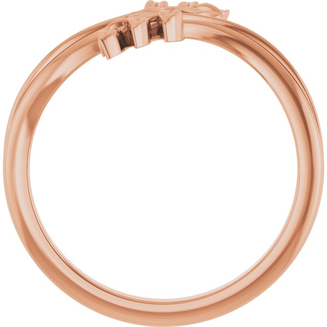 14K Rose Leaf Bypass Ring