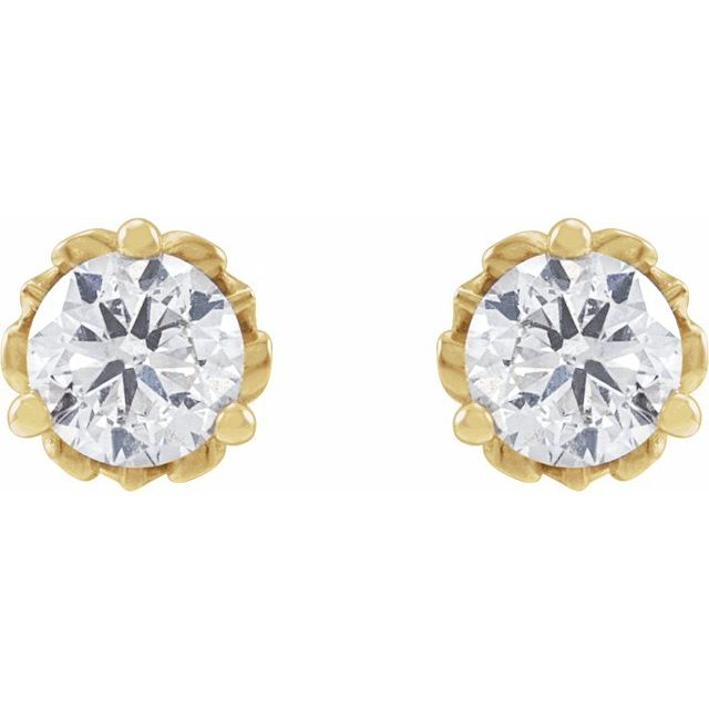 14K Yellow 1/2 CTW Lab-Grown Diamond Vintage-Inspired Earrings