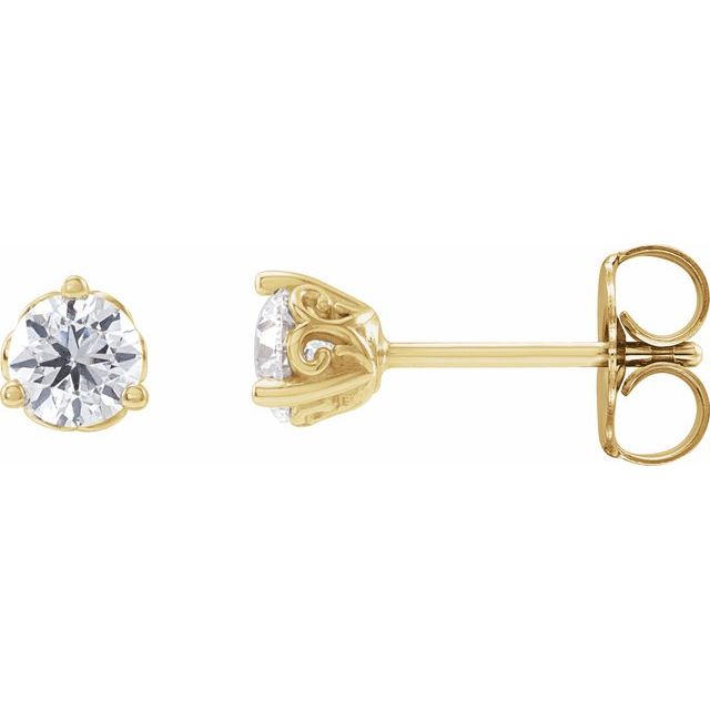 14K Yellow 1/2 CT Lab-Grown Diamond Scroll Earrings