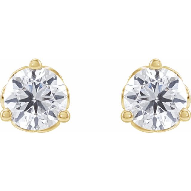 14K Yellow 1/2 CT Lab-Grown Diamond Scroll Earrings