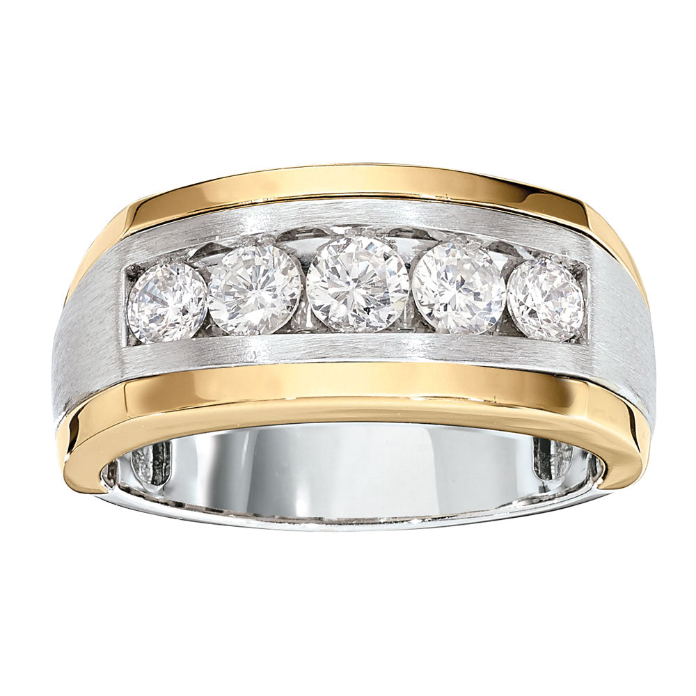 Gents Diamond Wedding Band Satin Finish