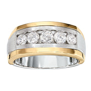 Gents Diamond Wedding Band Satin Finish