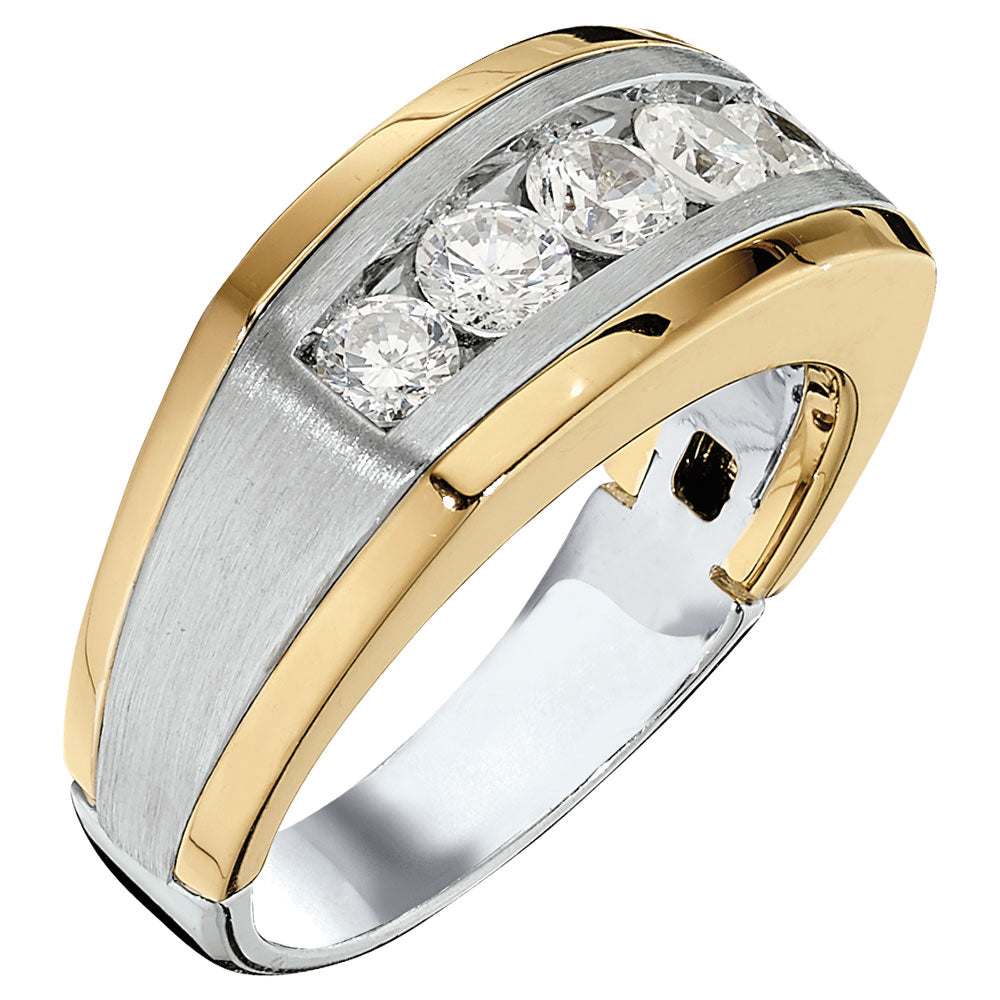 Gents Diamond Wedding Band Satin Finish