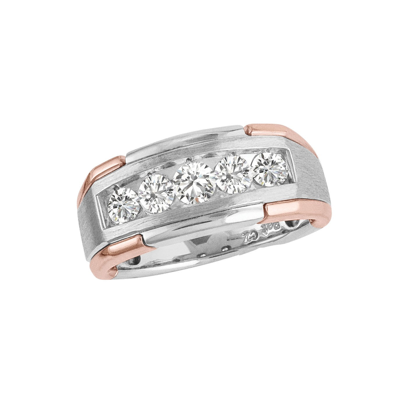Gents Rose Diamond Band Satin Finish