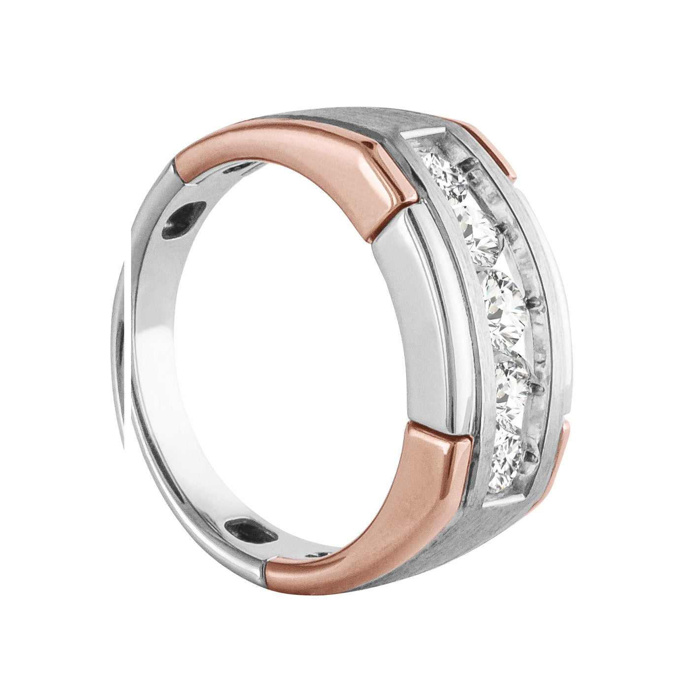 Gents Rose Diamond Band Satin Finish