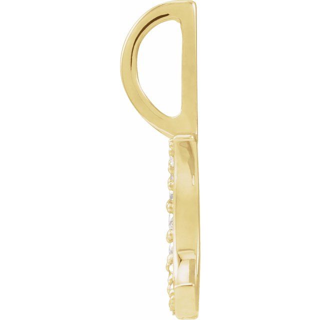 14K Yellow .07 CTW Natural Diamond Crescent Moon Charm/Pendant