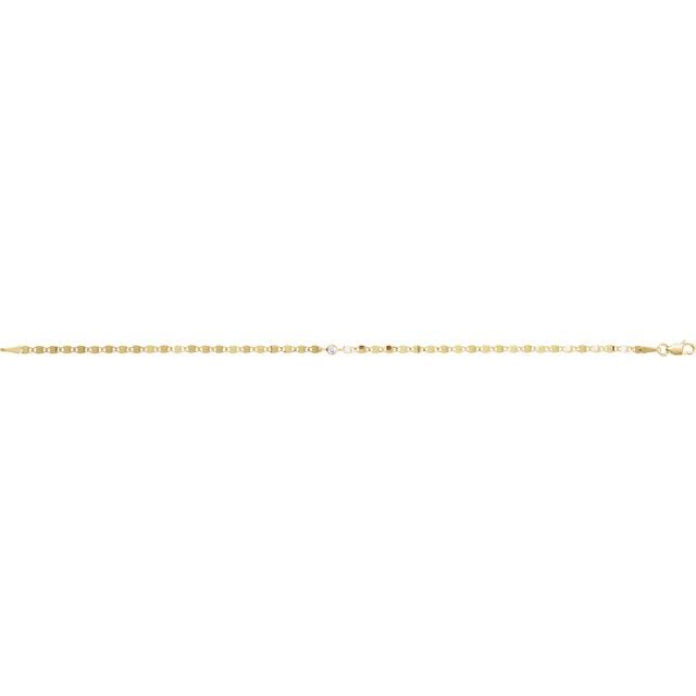 14K Yellow .06 CT Natural Diamond Bezel-Set Link 7 1/2' Bracelet