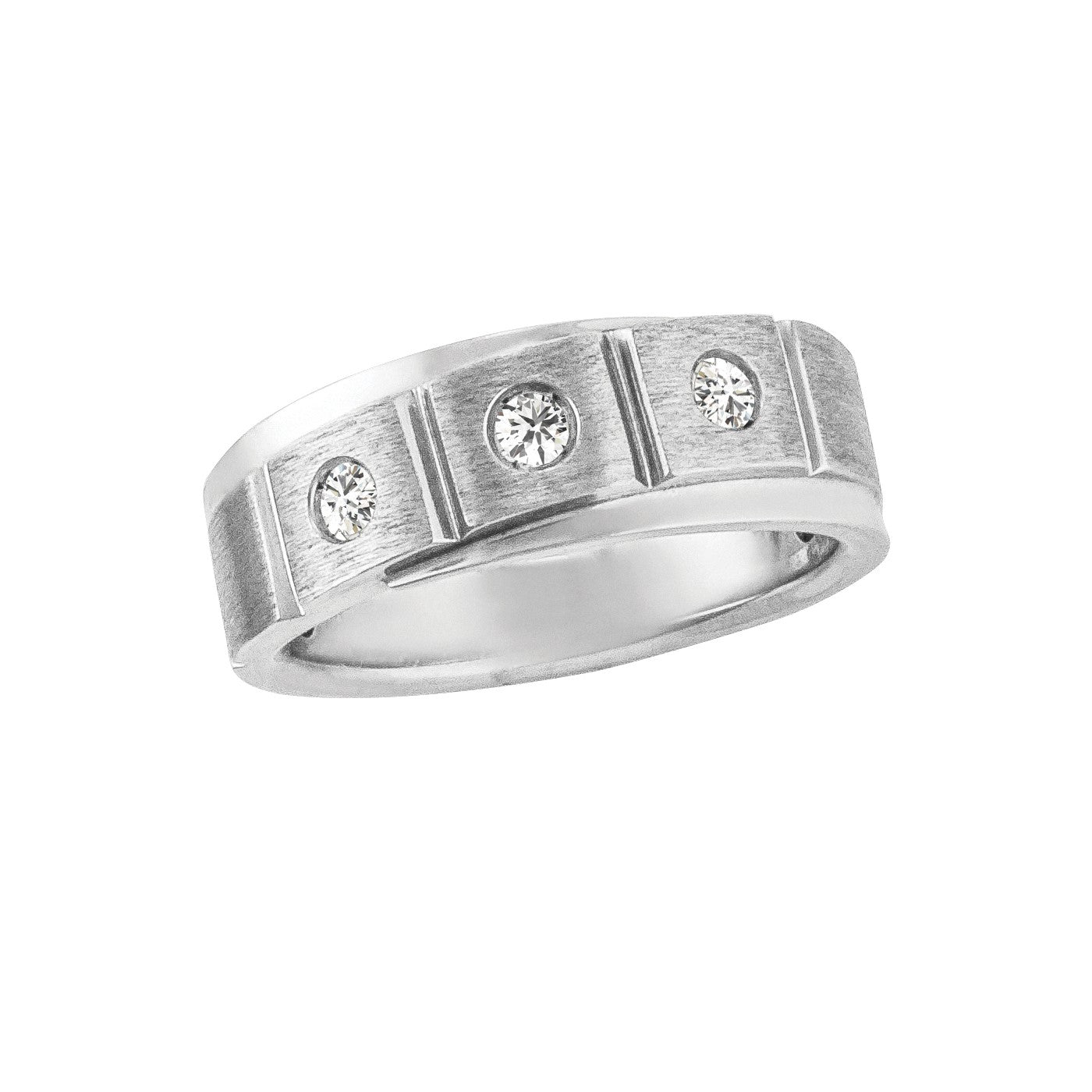 Gents Diamond Band With Soft Satin Finish