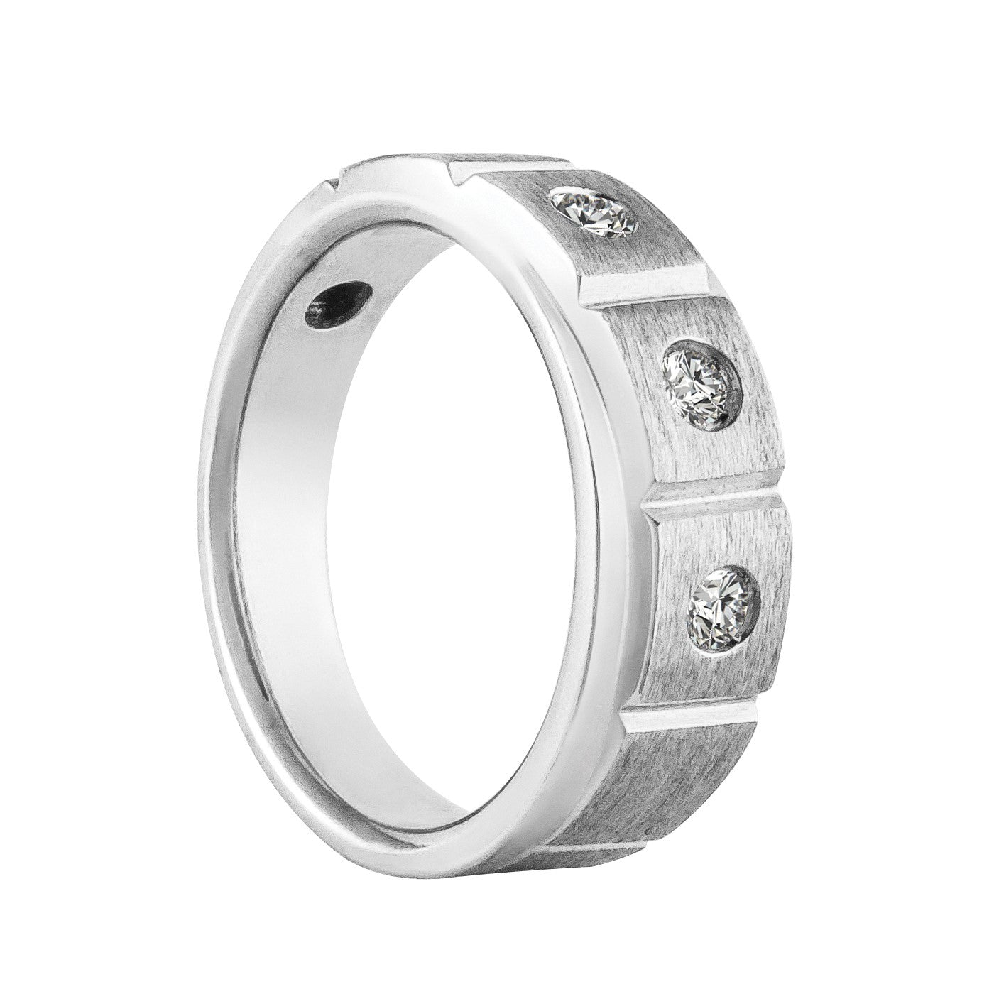Gents Diamond Band With Soft Satin Finish