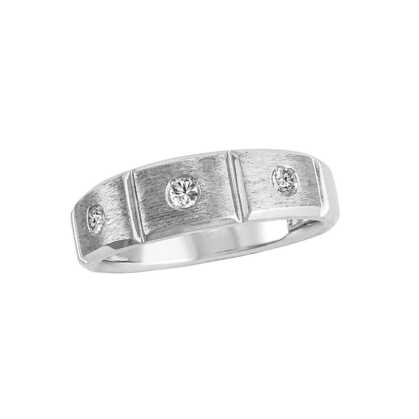 Gents Diamond Band With Soft Satin Finish