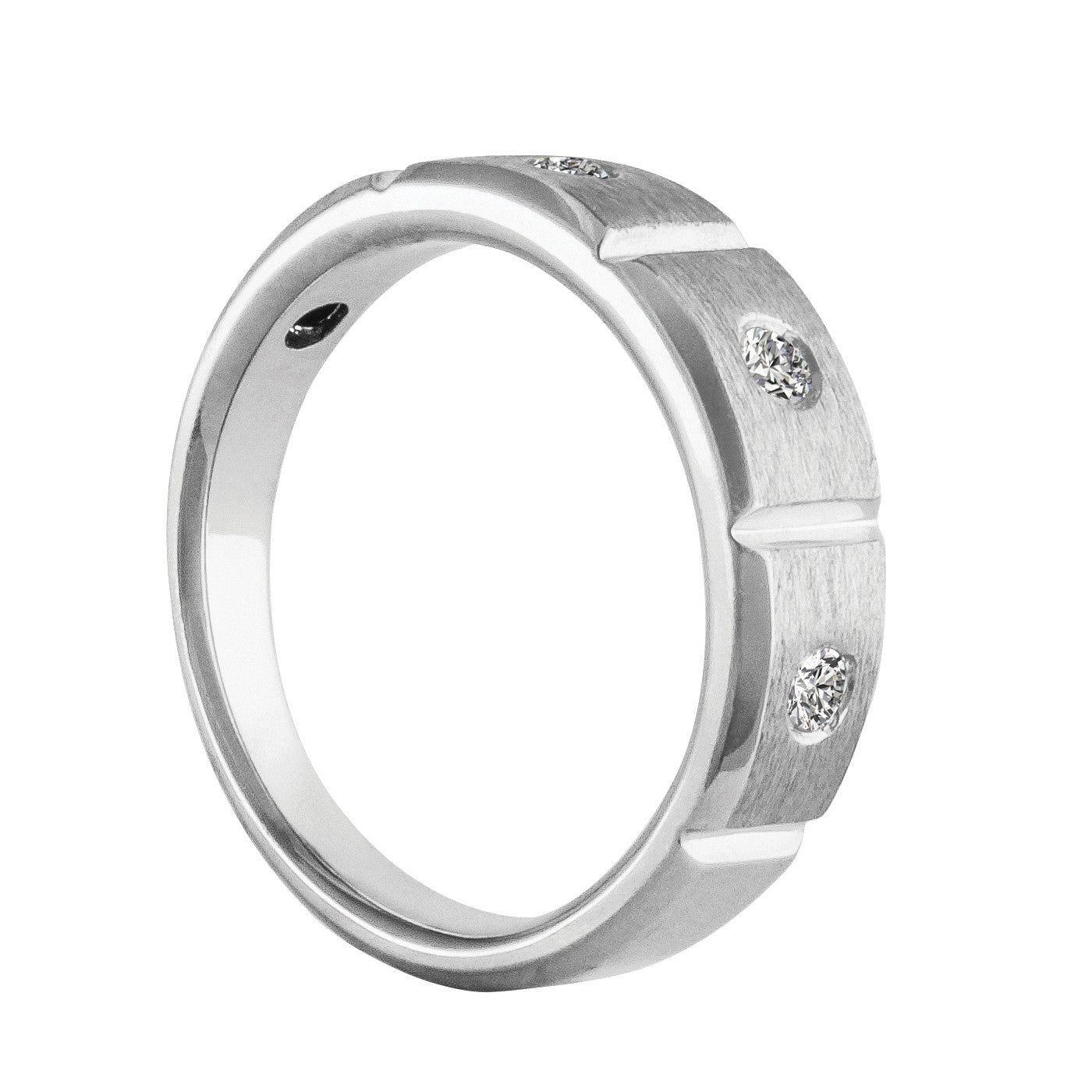 Gents Diamond Band With Soft Satin Finish