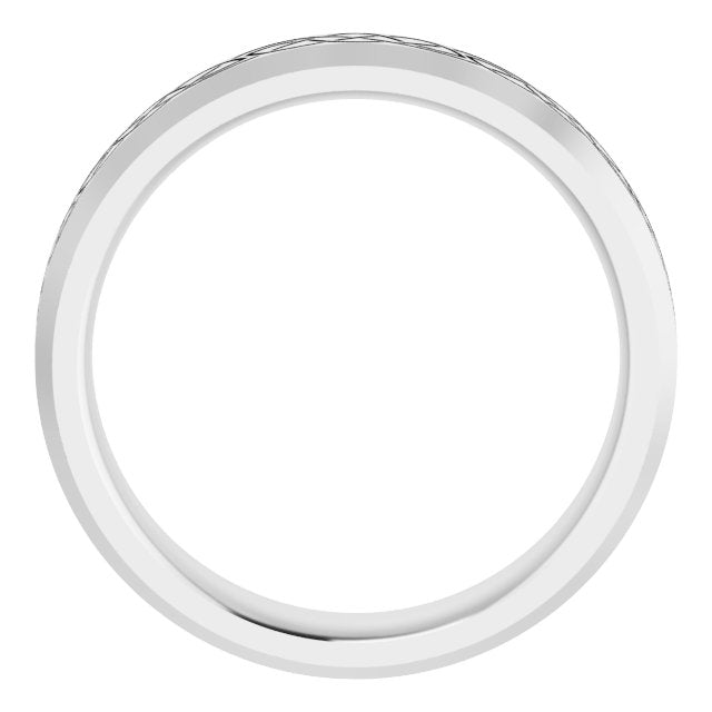 14K White 5 mm Patterned Band Size 7