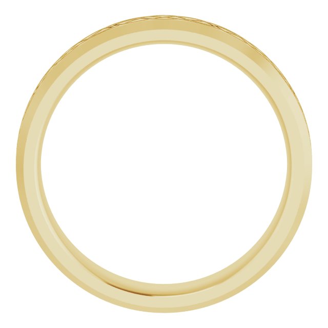 14k Yellow 5 Mm Patterned Band Size 8.5