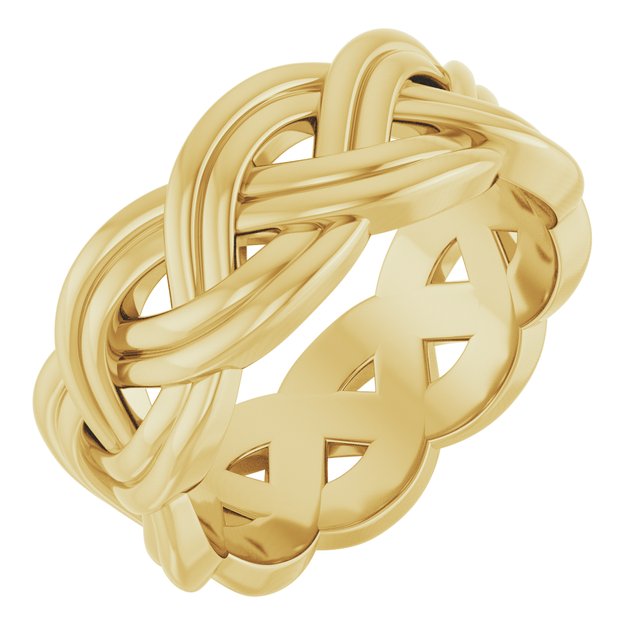 14K Yellow 7.99 mm Double Woven Design Band Size 7