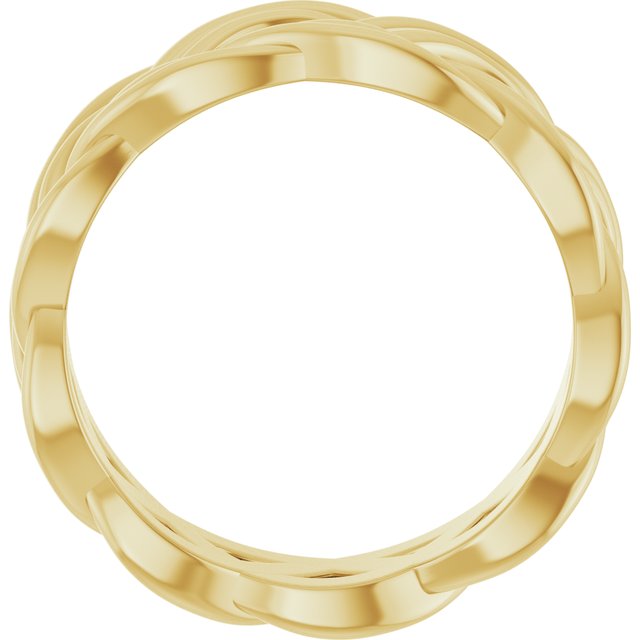 14K Yellow 7.99 mm Double Woven Design Band Size 7