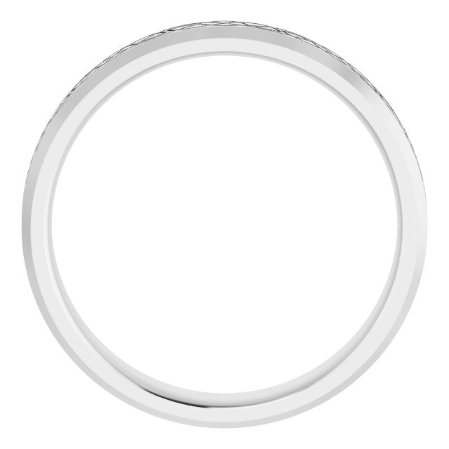 14K White 5 mm Patterned Band Size 12