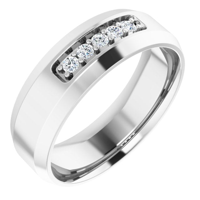 14K White 1/6 CTW Lab-Grown Diamond Band