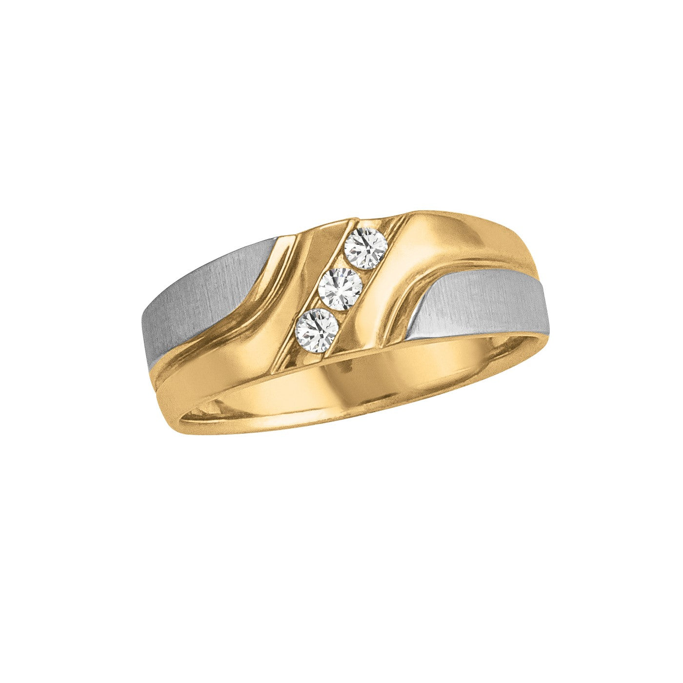 Gents Diamond Wedding Band Satin Finish