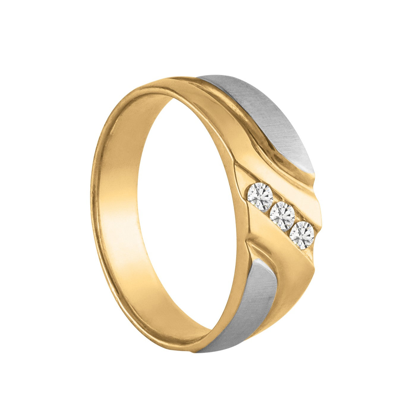 Gents Diamond Wedding Band Satin Finish