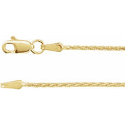 14K Yellow 1.5 mm Diamond-Cut Wheat 18' Chain