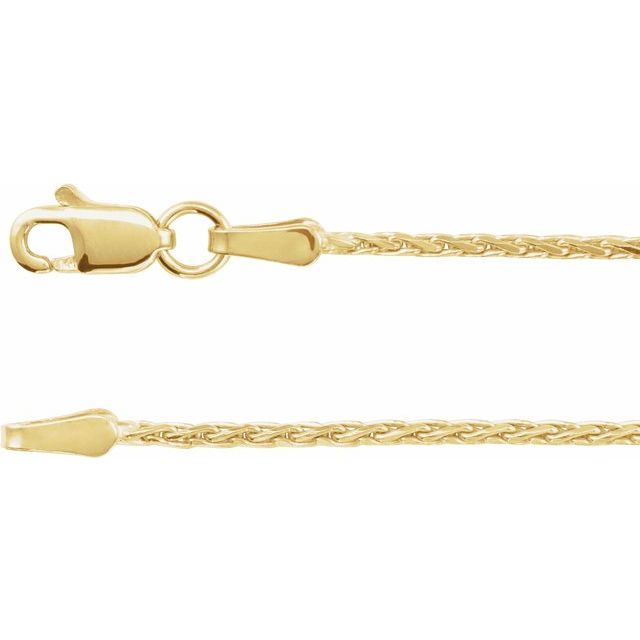 14K Yellow 1.5 mm Diamond-Cut Wheat 18' Chain