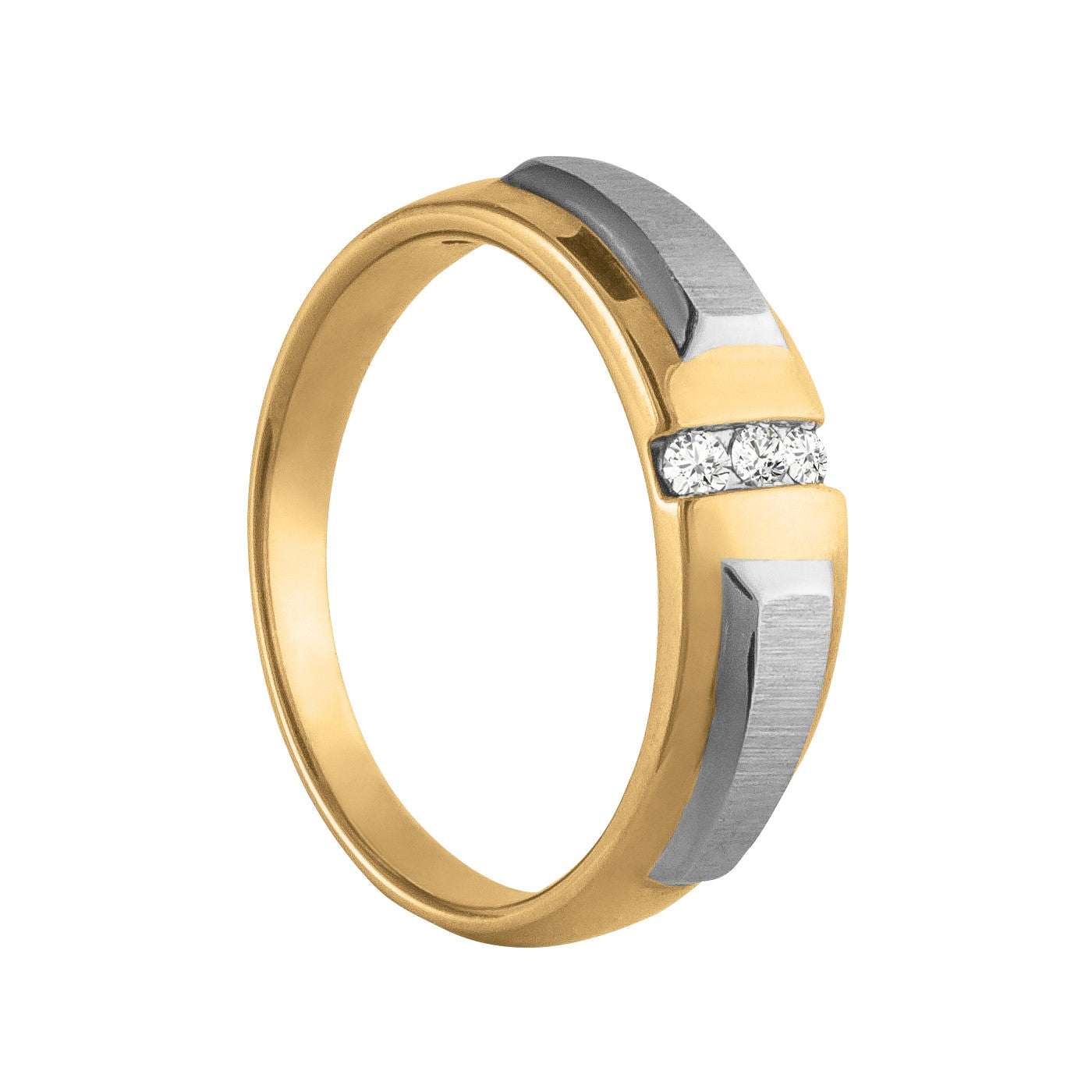 Gents Diamond Wedding Band Satin Finish