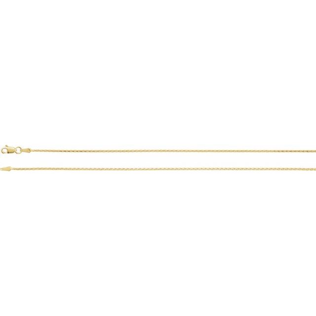14K Yellow 1.5 mm Diamond-Cut Wheat 18' Chain