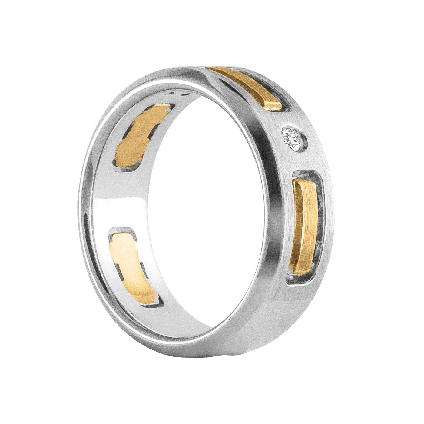 Gents Diamond Band Satin Finish