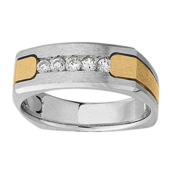 Gents Diamond Band Satin Finish Accent