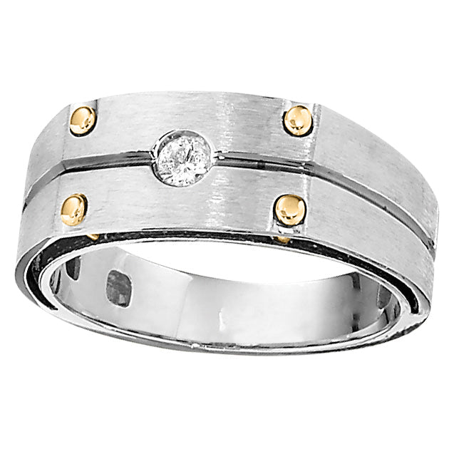 Gents Diamond Solitaire With Yellow Accent
