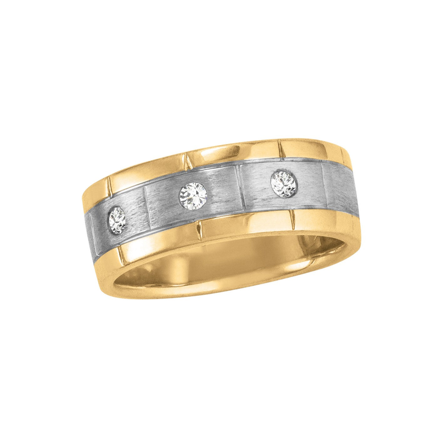 Gents Diamond Band Satin Finish