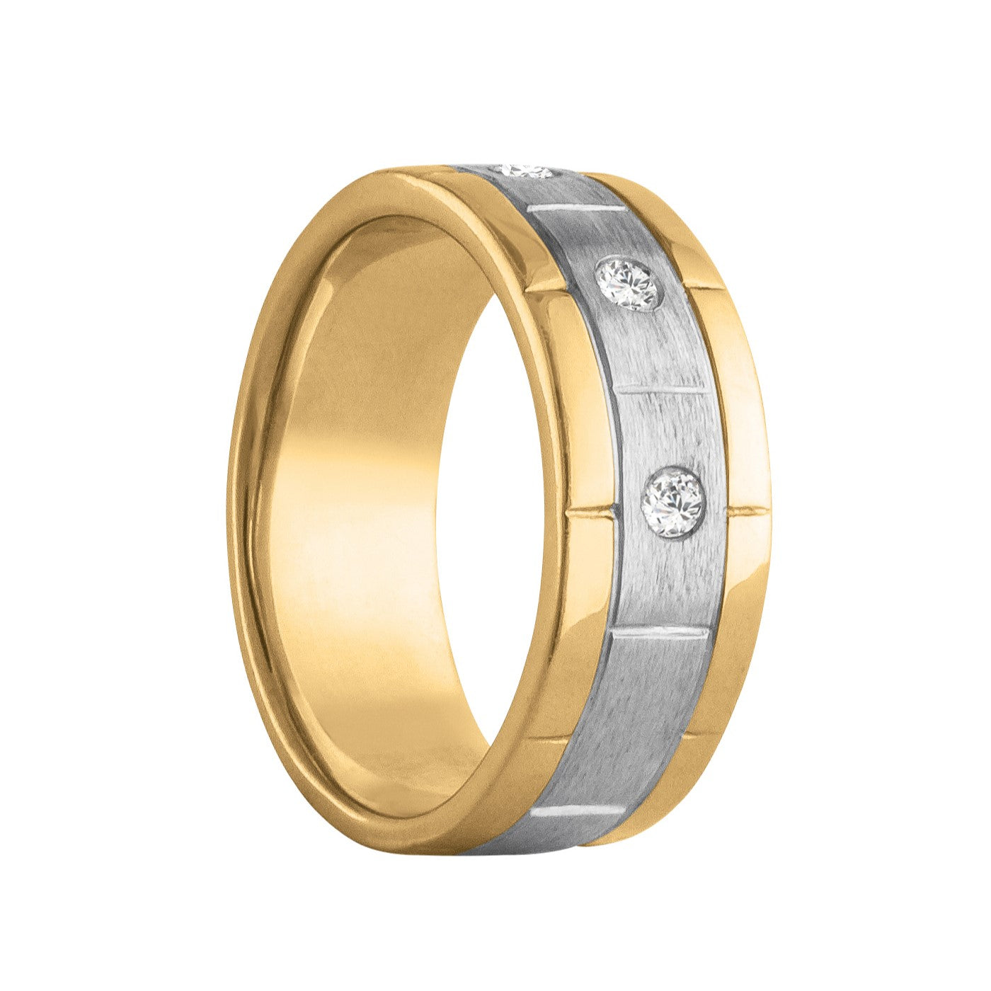 Gents Diamond Band Satin Finish