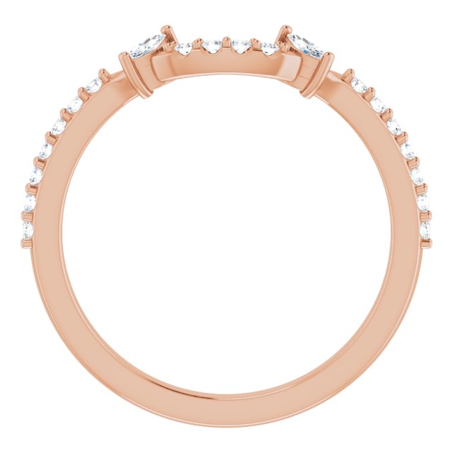 14K Rose 1/5 CTW Natural Diamond Matching Band