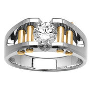 Gents Two Tone Solitaire Ring