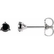 14K White 1/5 CTW Natural Black Diamond  Earrings