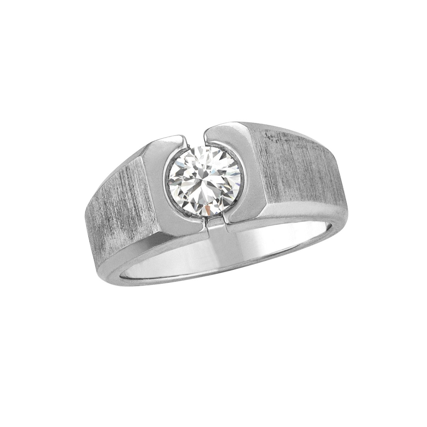 Gents Solitaire Ring Satin Finish