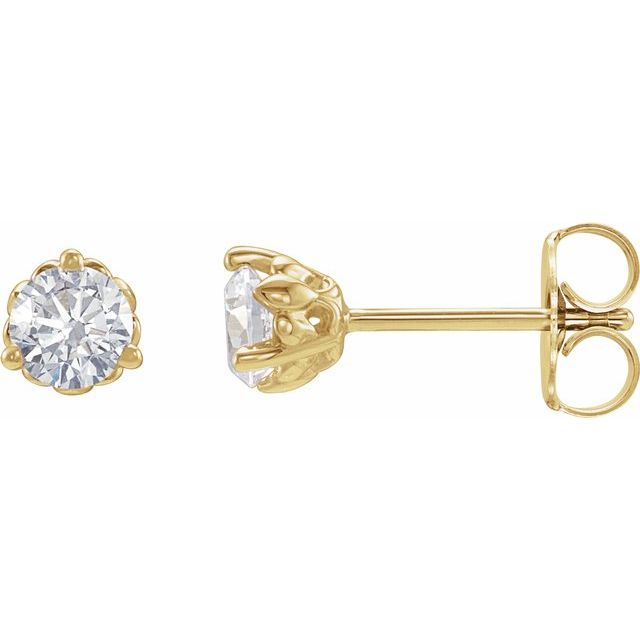 14K Yellow 1/2 CTW Lab-Grown Diamond Fleur-de-Lis Earrings