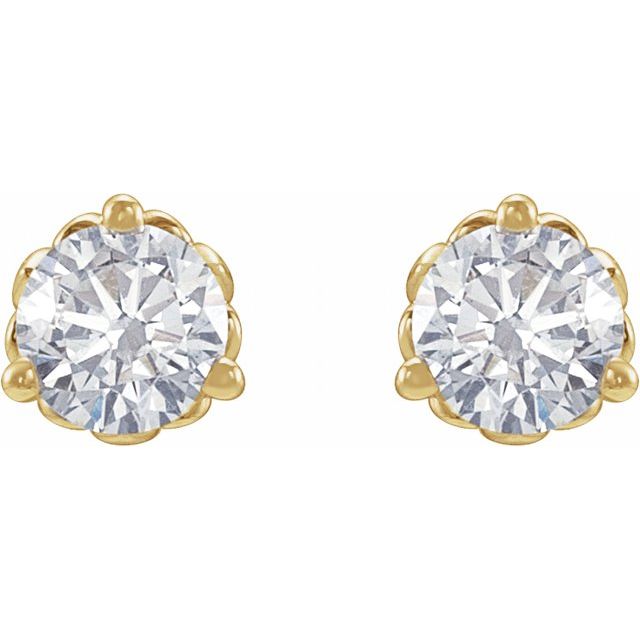 14K Yellow 1/5 CTW Lab-Grown Diamond Fleur-de-Lis Earrings