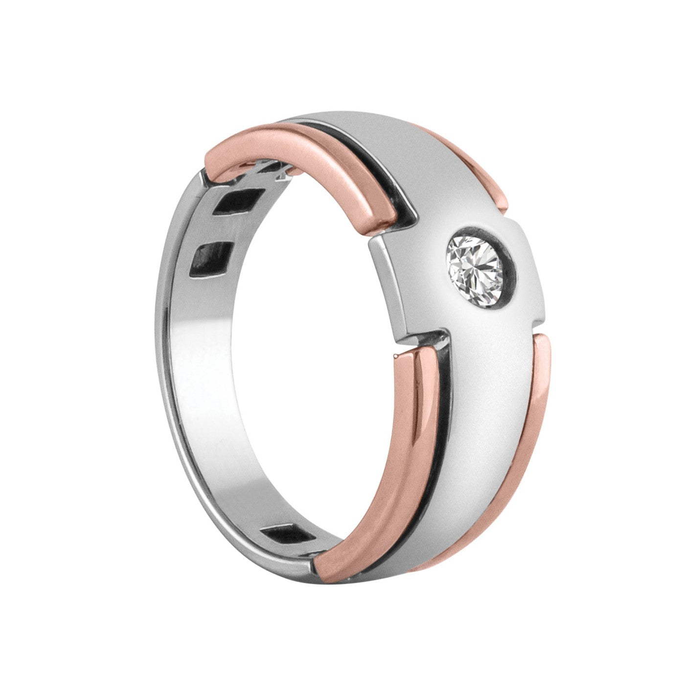 Gent's Two Tone Solitaire Ring