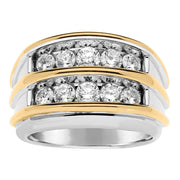 Gent's Two Tone Diamond Double Row Band