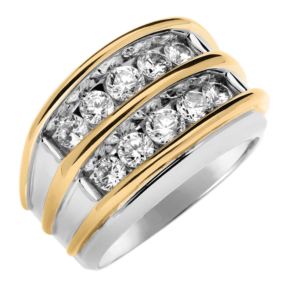 Gent's Two Tone Diamond Double Row Band