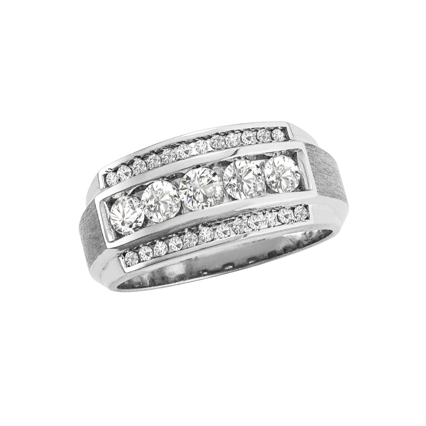 Gent's Diamond Ring Satin Finish Sides