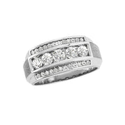 Gent's Diamond Ring Satin Finish Sides