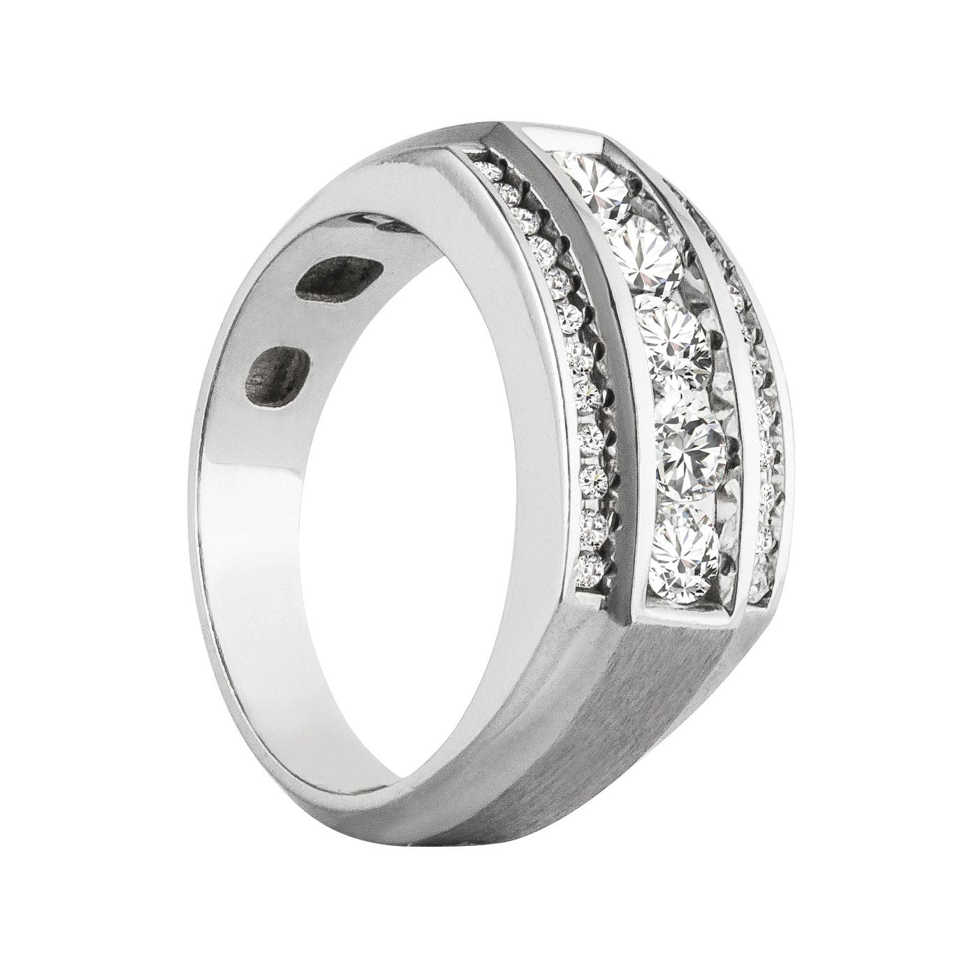 Gent's Diamond Ring Satin Finish Sides