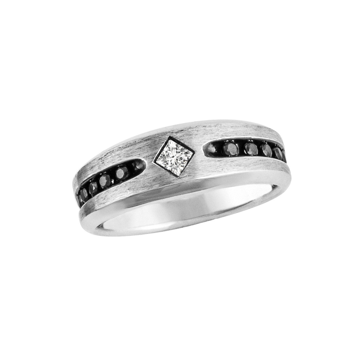 Gent's Diamond Ring Satin Finish Sides