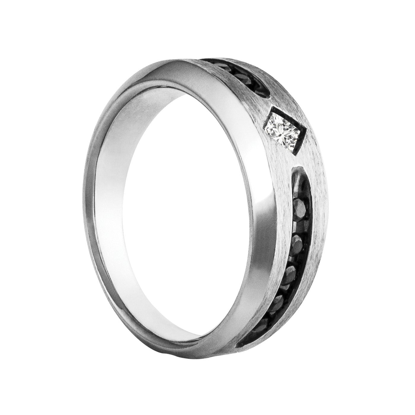 Gent's Diamond Ring Satin Finish Sides